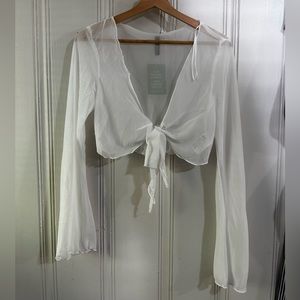 Sheer white crop top